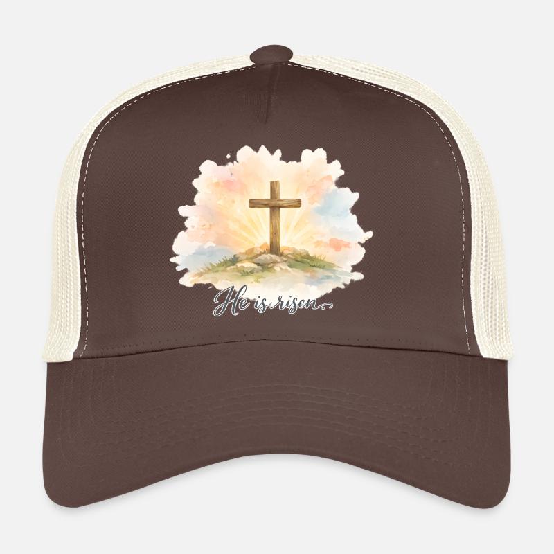 Resurrection He is Risen Easter Jesus Trucker Cap