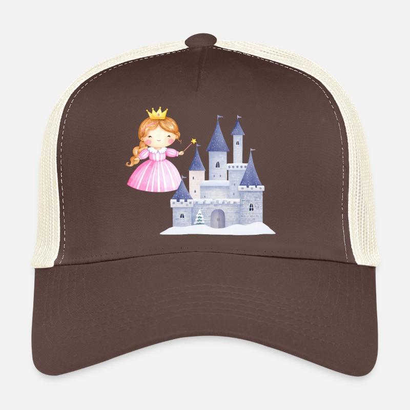 Princesse devant le château de neige - Casquette trucker  - marron/beige