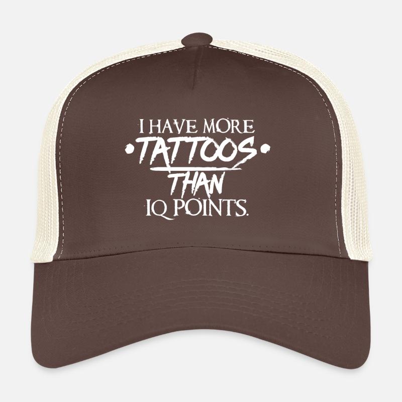 Funny Tattoo Lover Gift Iq Test Trucker Cap