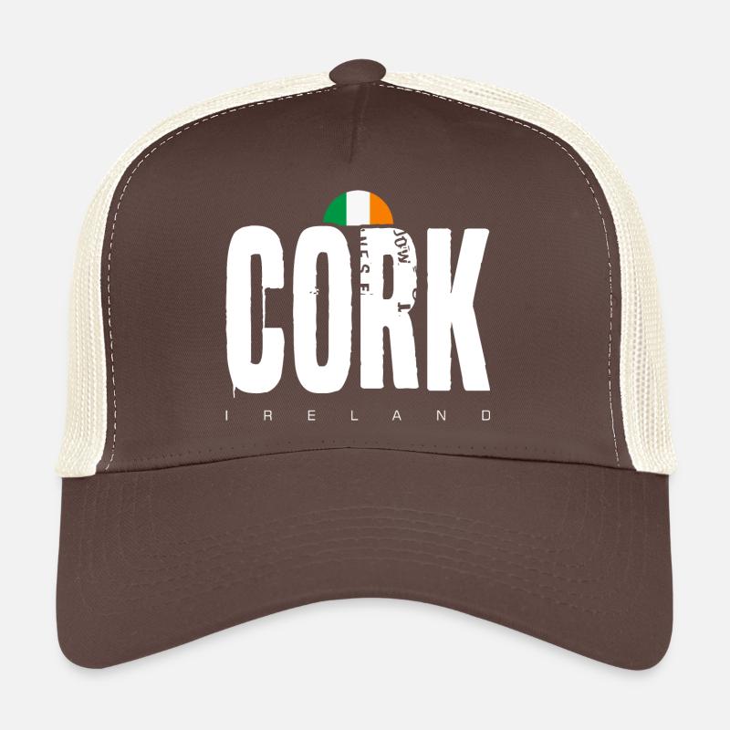 Cork Ireland Flag Emblem Trucker Cap