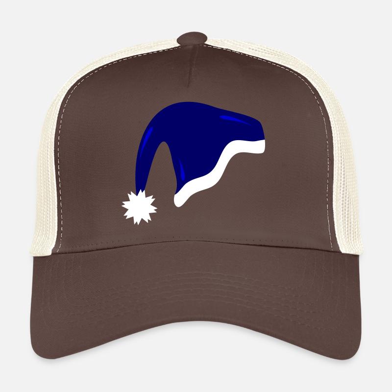 Blue Christmas Hat - Trucker Cap - brown/beige