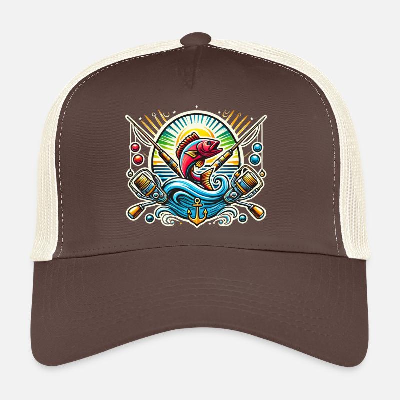 Logo de pêcheur vintage Casquette trucker 