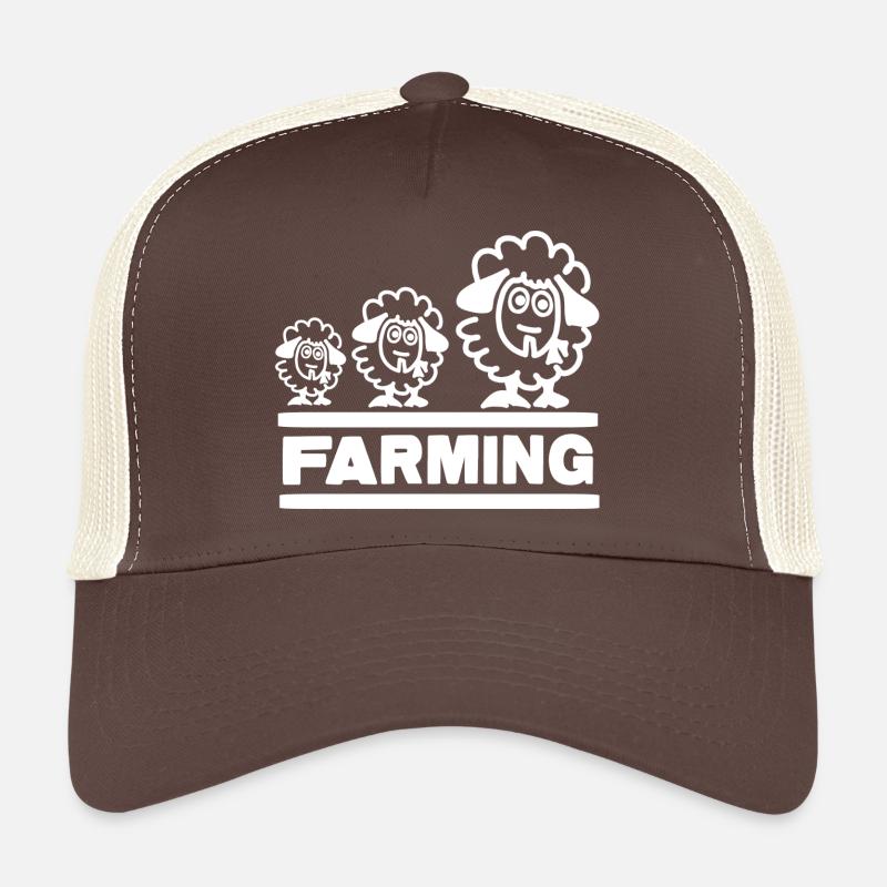 Landwirtschaftsbauer Evolution Schafe - Trucker Cap - Braun/Beige
