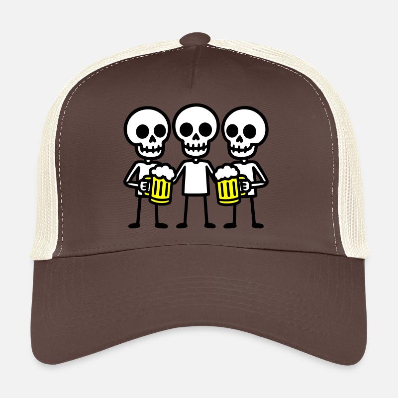 Équipe de buveurs de bière Skeleton Casquette trucker 