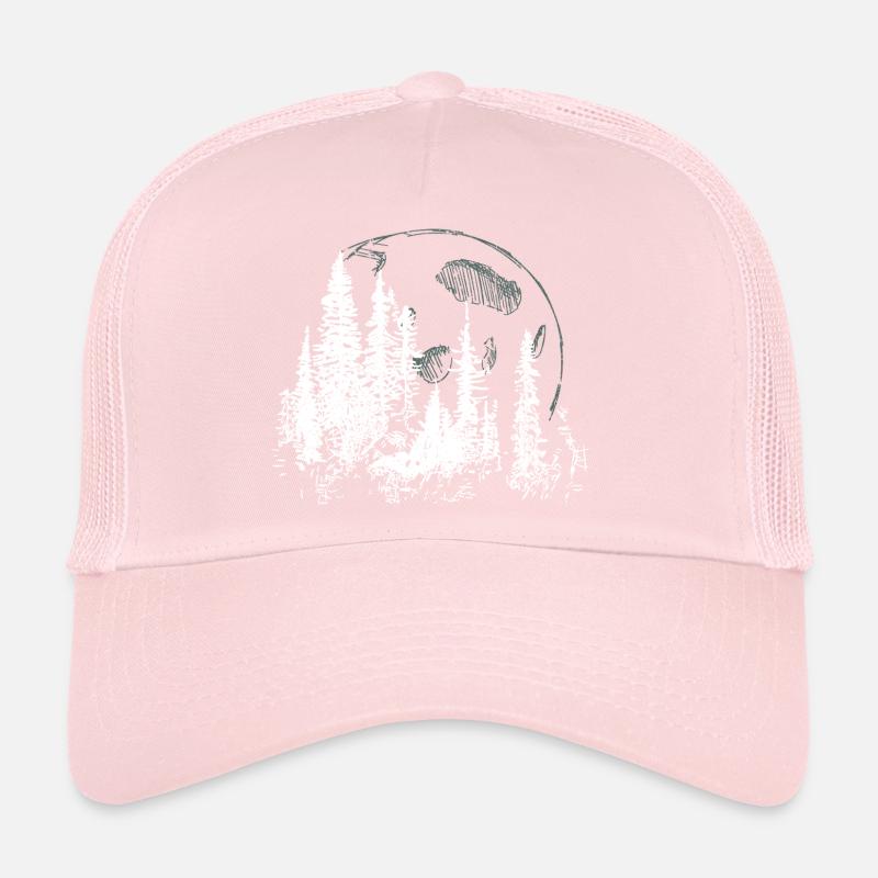 Illustration de silhouette de forêt lunaire Casquette trucker 