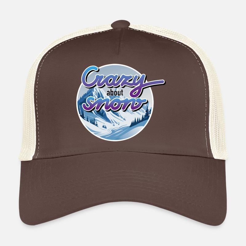 Winter, Berge, Schnee - Trucker Cap - Braun/Beige