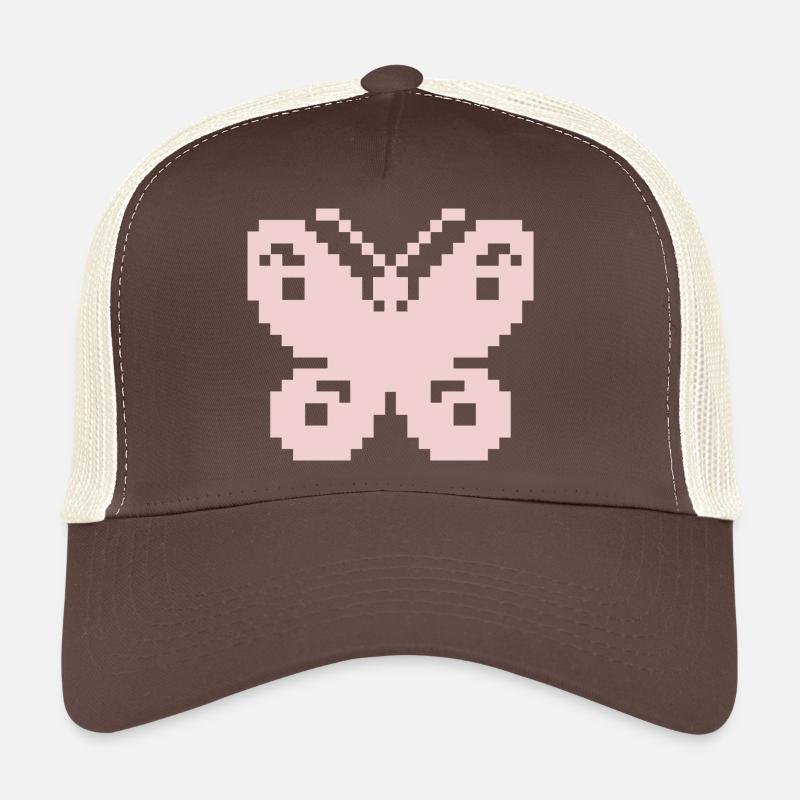 Papillon Pixel Rose Casquette trucker 