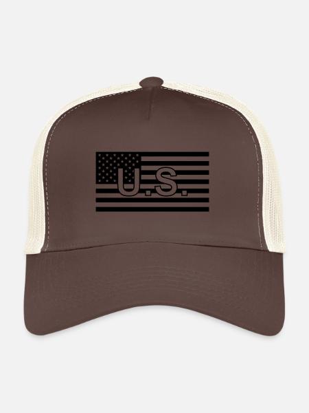 Drapeau tactique États-Unis/États-Unis - Casquette trucker  - marron/beige - Devant