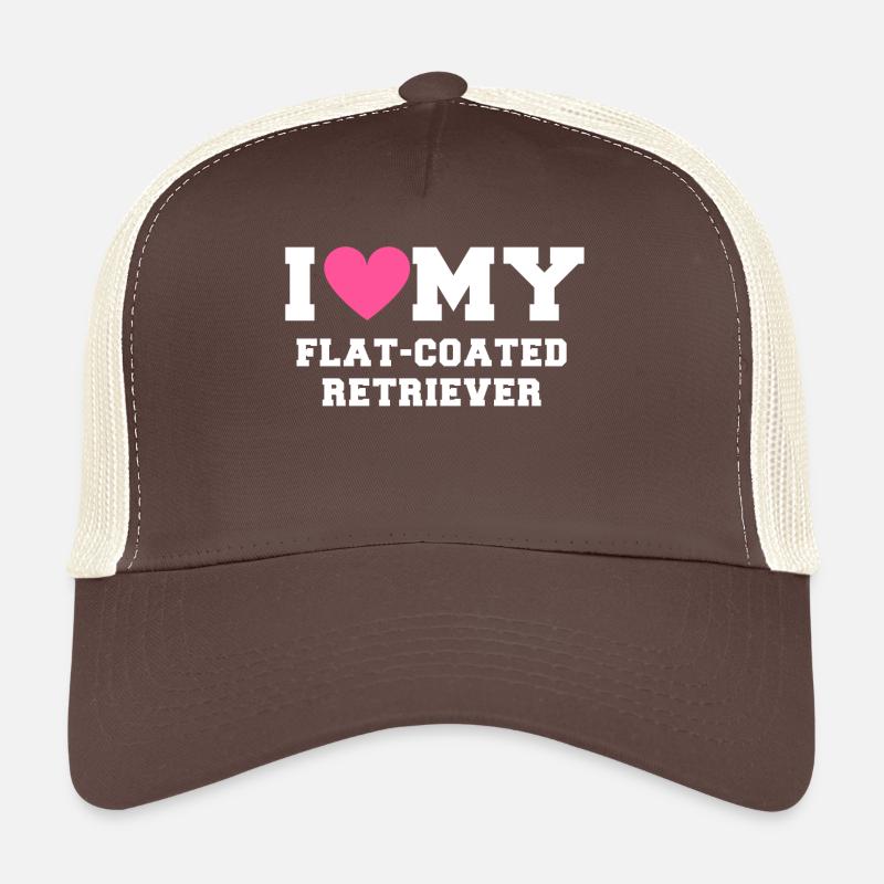 I love my Flat Coated Retriever - Casquette trucker  - marron/beige