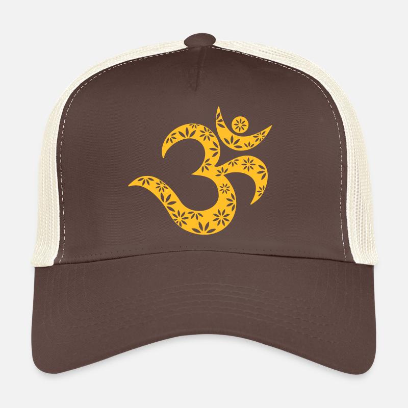 OM Mantra symbole, fleurs, motifs, Aum, bouddhisme Casquette trucker 