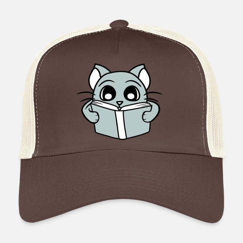 Nerd Katze Liest Roman Buch Schule Lesen Lernen Trucker Cap