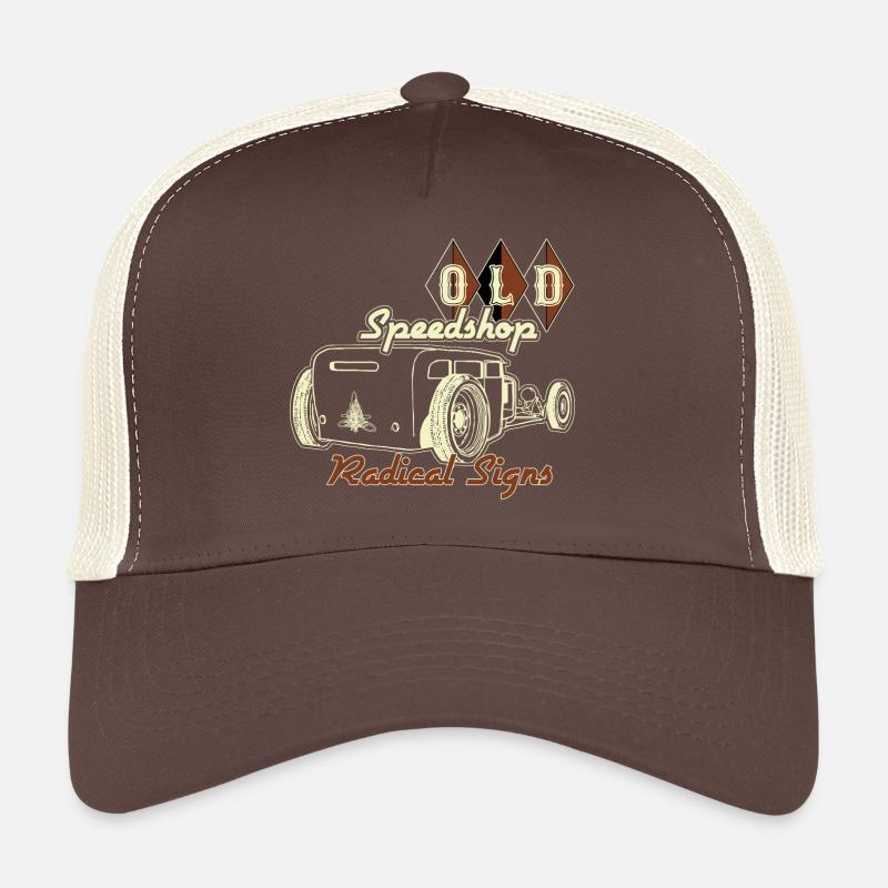 Old School Custom Car Illustration Trucker Cap