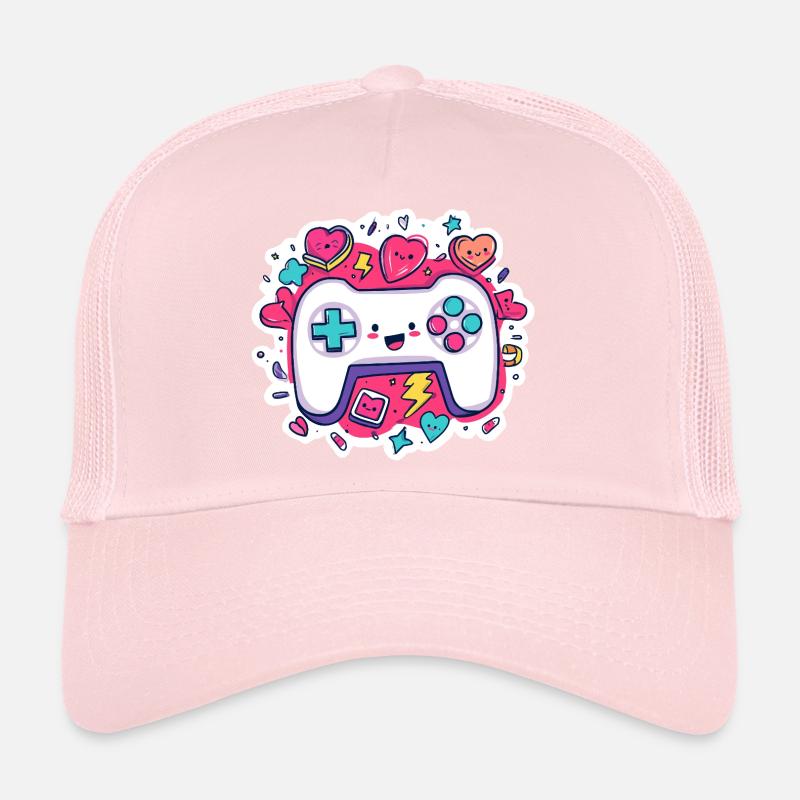 Kawaii Controller Herz Neon Stil Trucker Cap