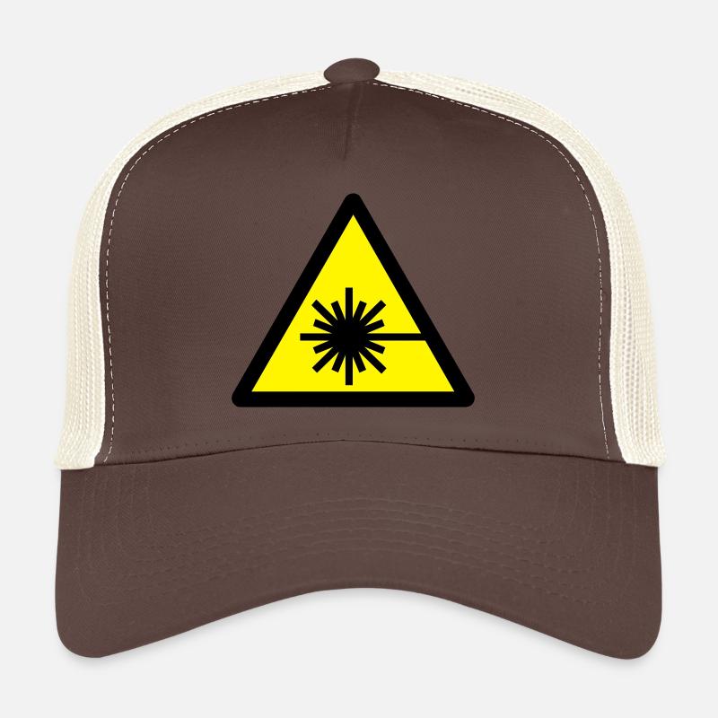 caution_laser_beam_2c - Casquette trucker  - marron/beige