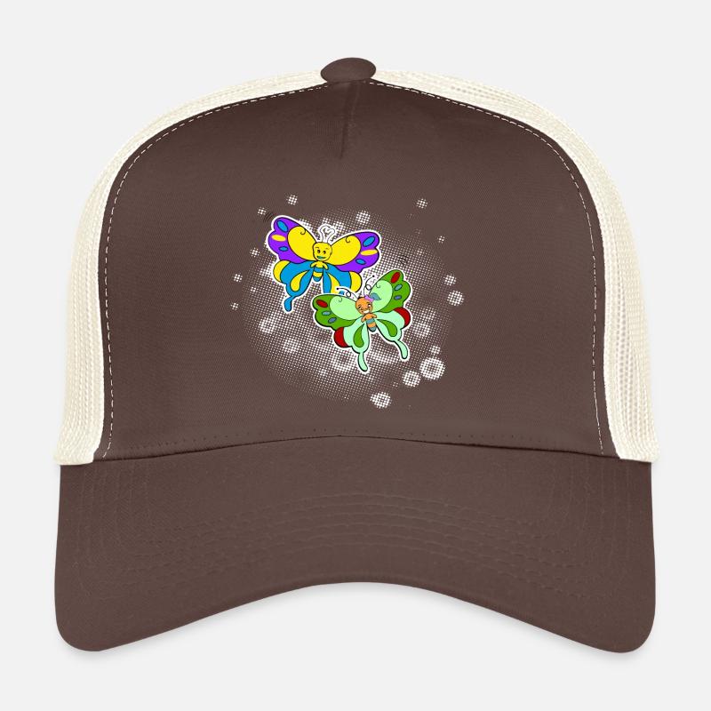 Deux papillons avec nuage de pixels Casquette trucker 