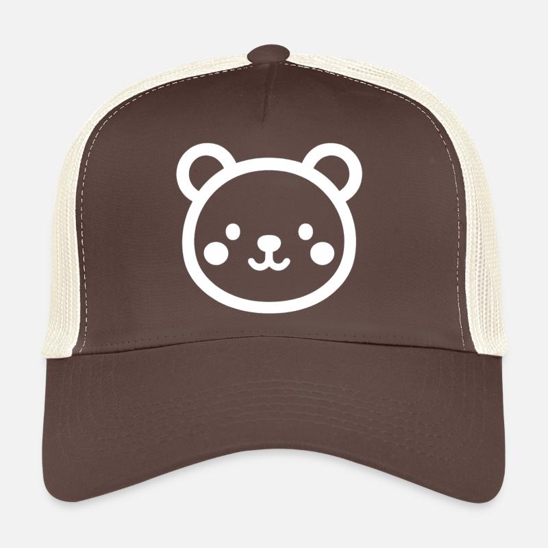 Cute Bear Head with Soft Pastel Colors - Trucker Cap - brown/beige