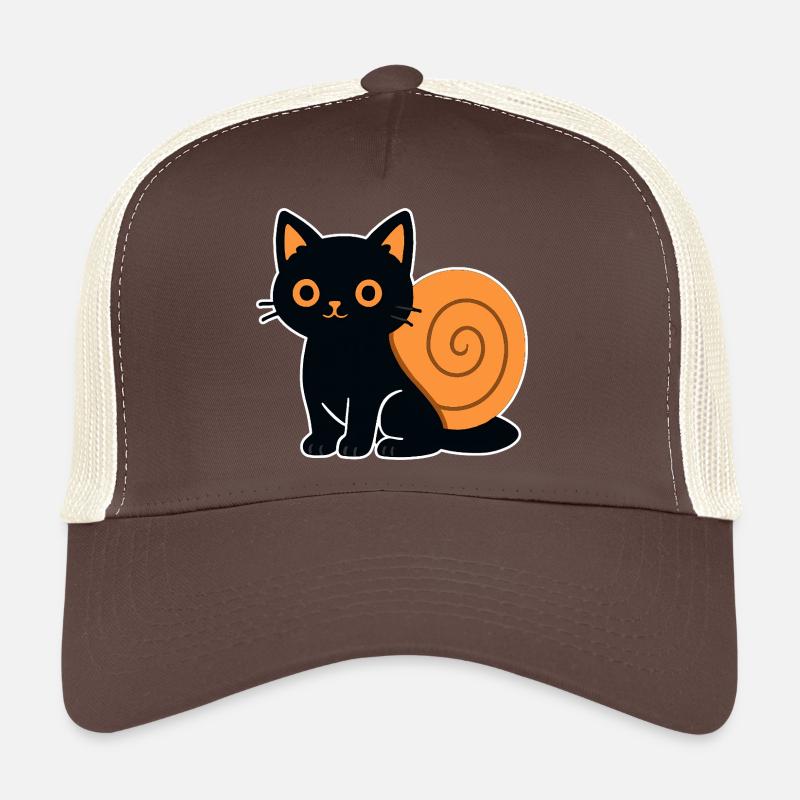 Silhouette de chat en orange Casquette trucker 