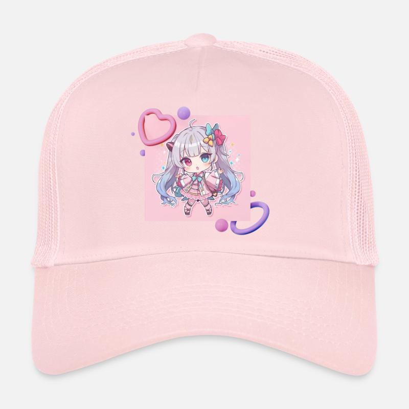 Pastel Chibi Heart Accent Trucker Cap