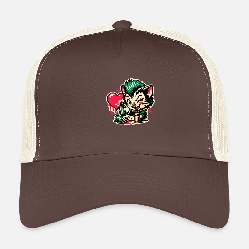 Kätzchen Graffiti mit Herz Trucker Cap