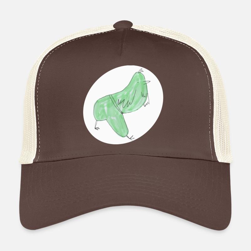 Oiseau vert abstrait minimaliste Casquette trucker 