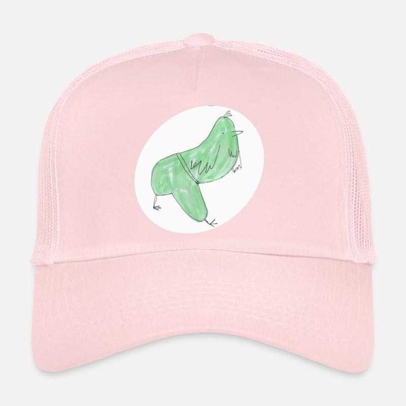 Oiseau vert abstrait minimaliste Casquette trucker 