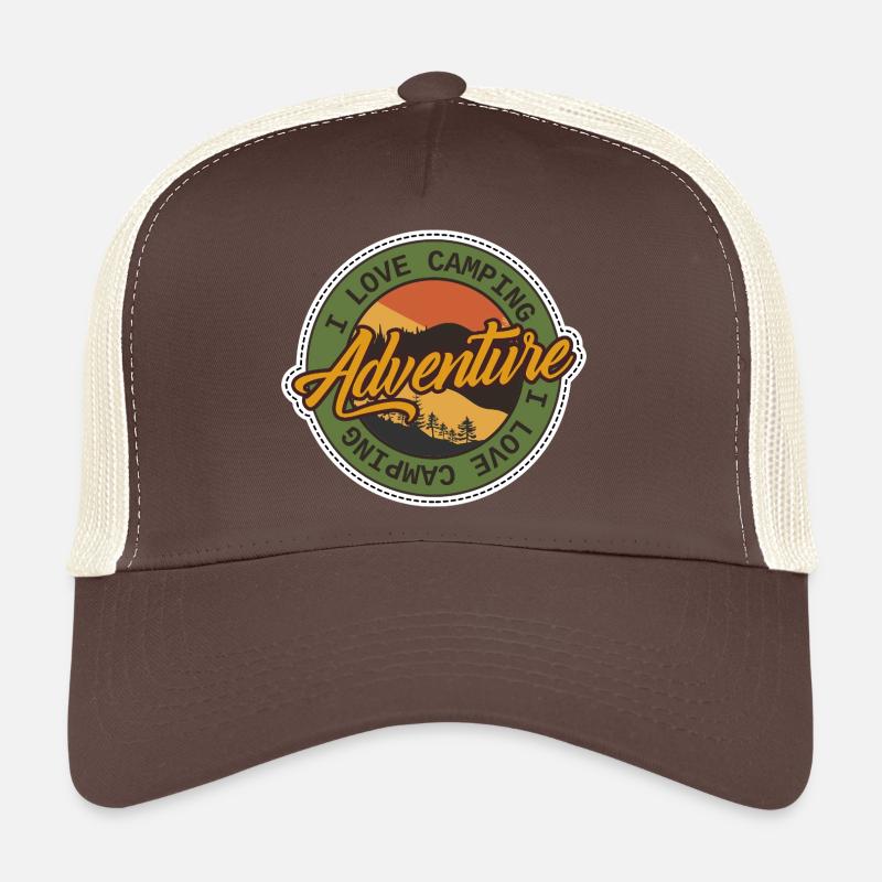 Adventure Camping Badge Trucker Cap
