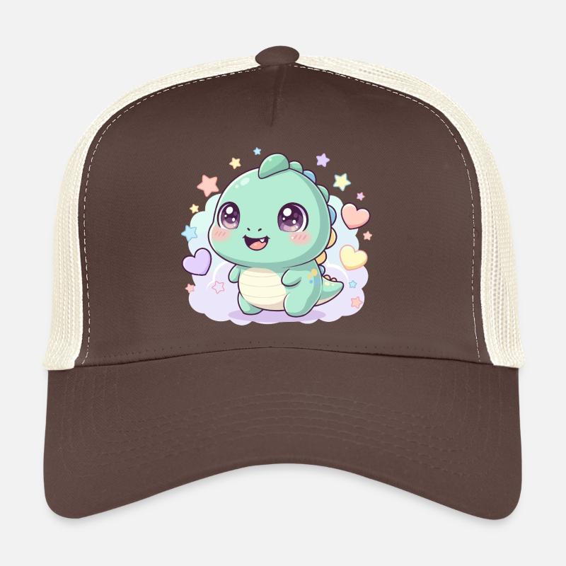 Dino Kawaii pastel avec étoile Casquette trucker 