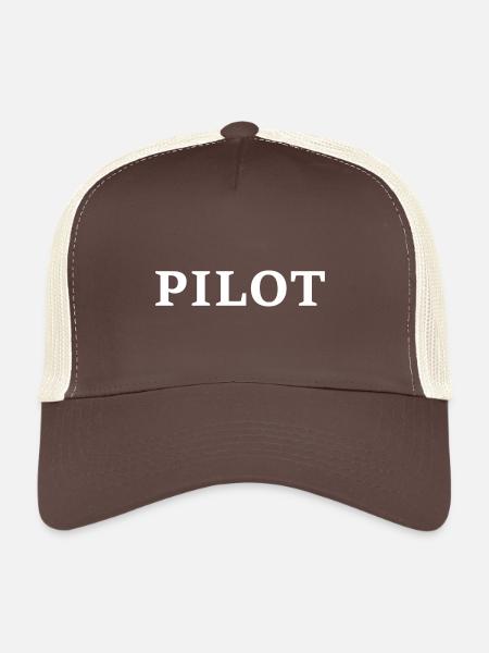 pilot logo weis - Trucker Cap - Braun/Beige