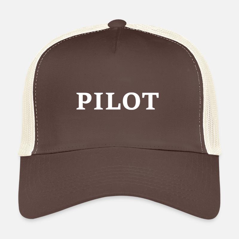 pilot logo weis - Trucker Cap - Braun/Beige