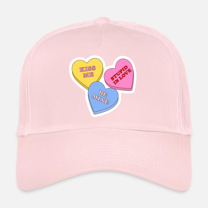 Trio de messages d’amour aux cœurs pastel Casquette trucker 