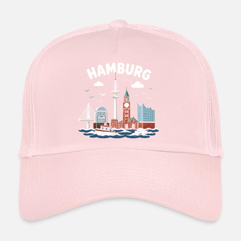 Magie côtière de la Skyline de Hambourg Casquette trucker 