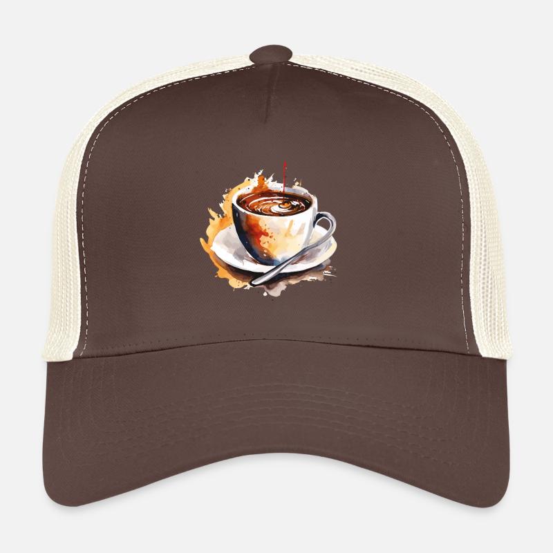 Café aquarelle – Explosion de couleurs Casquette trucker 