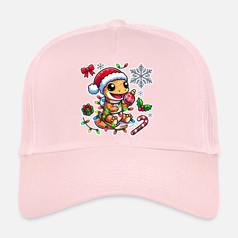 Gecko de Noël Glam Casquette trucker 