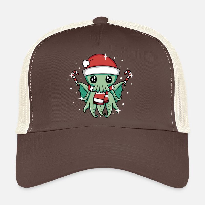Noël Cthulhu - Casquette trucker  - marron/beige