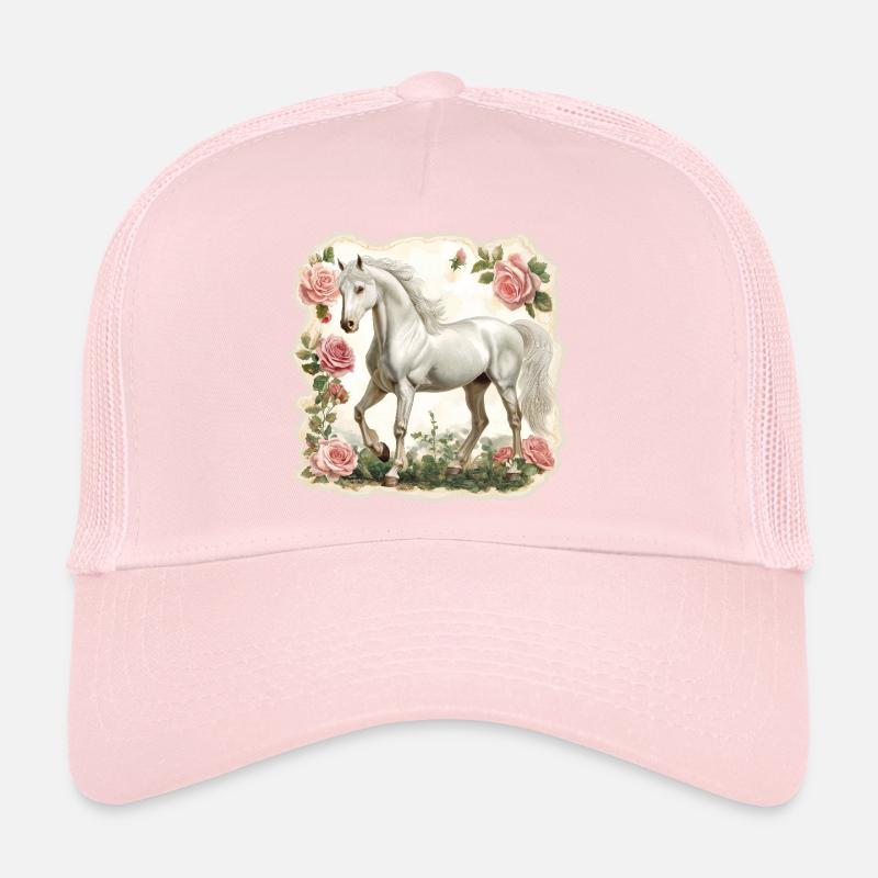 Fleurs vintage pour chevaux Casquette trucker 