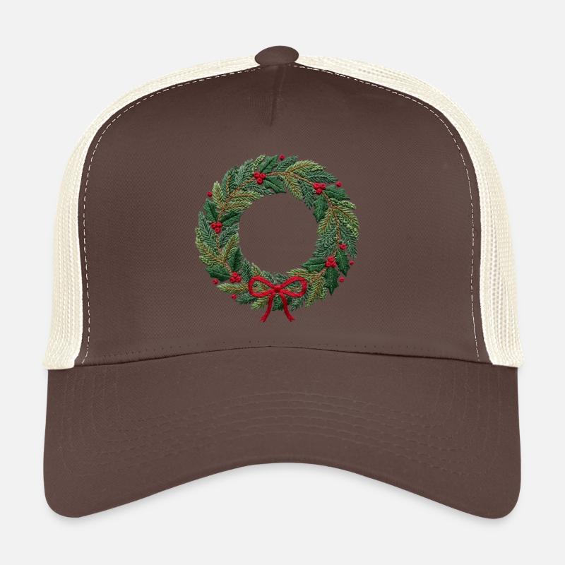 Embroidered Christmas wreath, scalable (printed) Trucker Cap