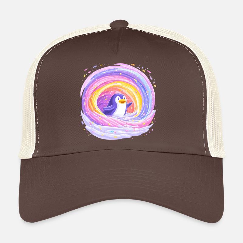 Regenbogen-Pinguin im Wirbel Trucker Cap