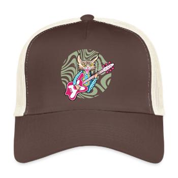 Rock Star Cat - Trucker Cap - brown/beige - Front