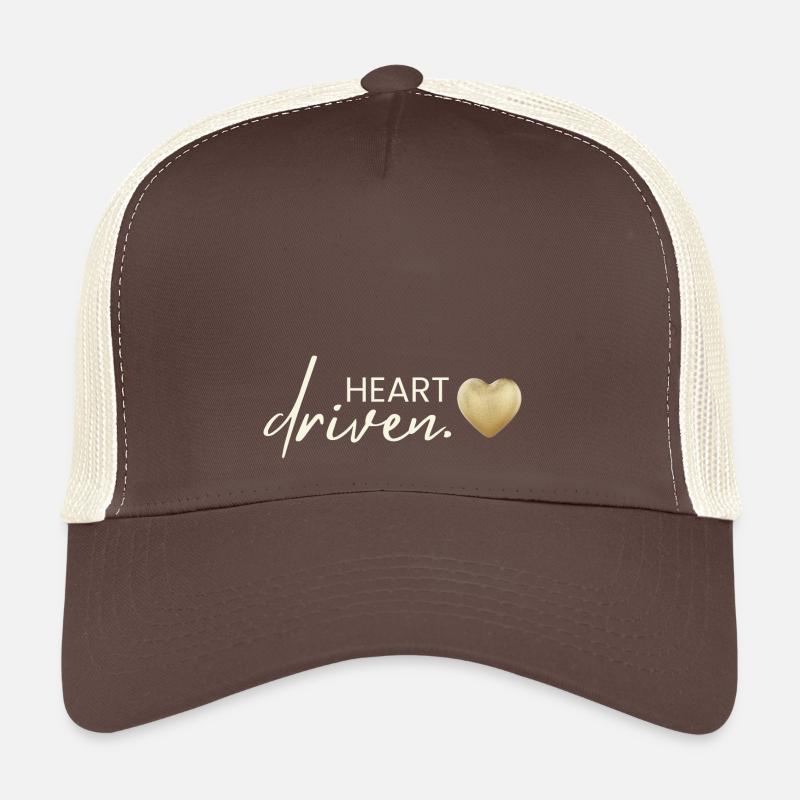 HEART DRIVEN - Herz Selbstbestimmung Selflove - Trucker Cap - Braun/Beige