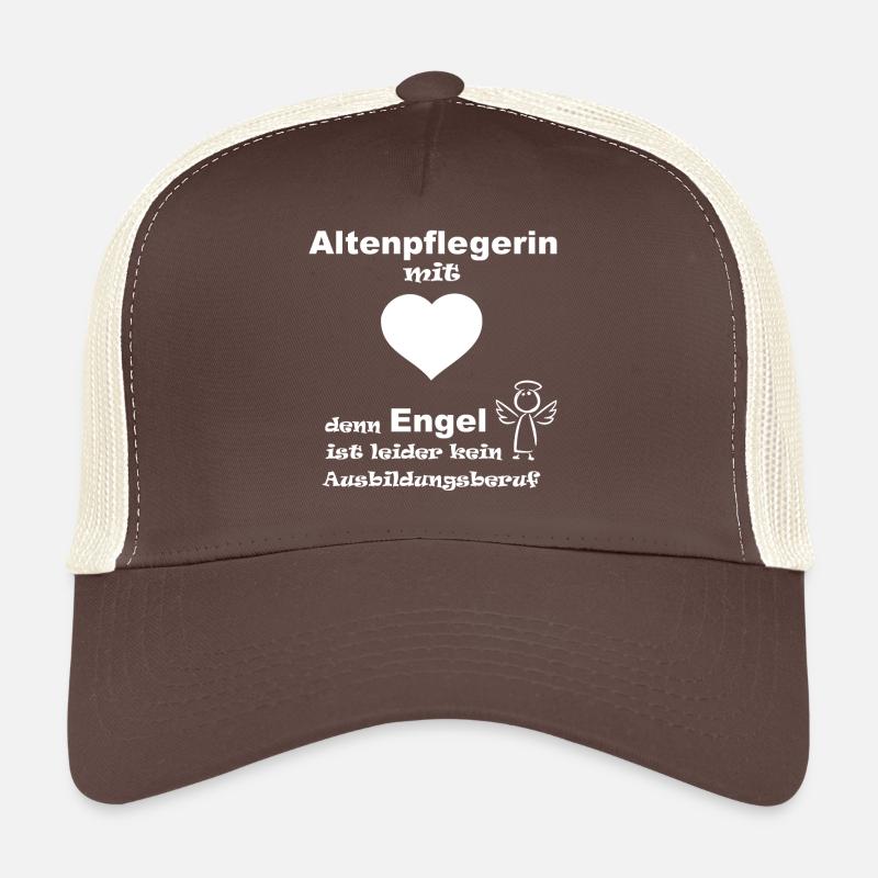 Altenpflegerin mit Herz - Trucker Cap - Braun/Beige