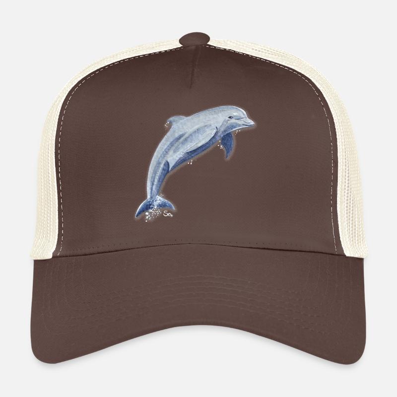 Delfin Glückssprung - Sonja Ariel von Staden - Trucker Cap - Braun/Beige