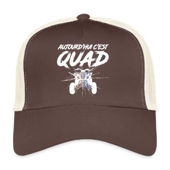 Aujourd'hui c'est quad - T-shirt & cadeau quad ATV - Casquette trucker  - marron/beige - Devant