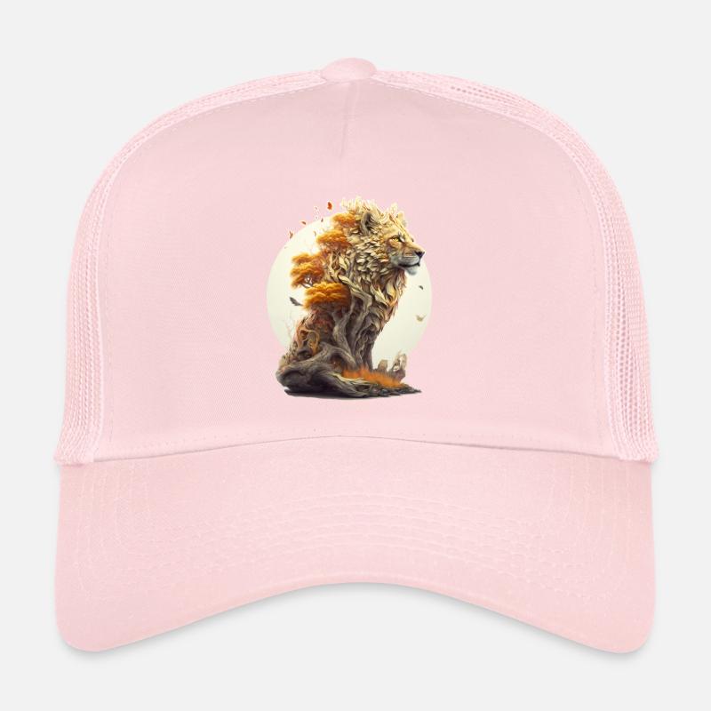 Löwe mit Savannen Körper, Abstraktes Löwen Design Trucker Cap