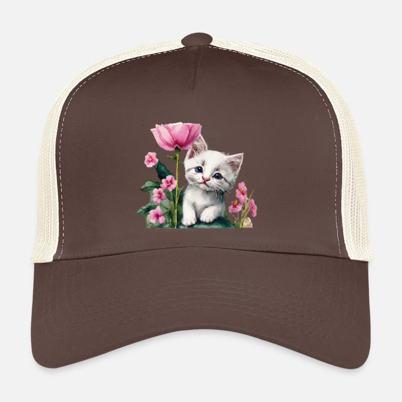 Chaton blanc Casquette trucker 