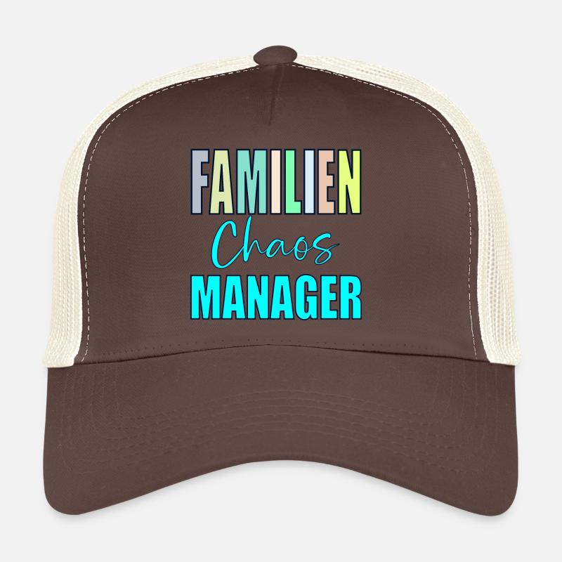 FAMILIENPAPA CHAOSSPRÜCHE VATER EHEMANN - Trucker Cap - Braun/Beige