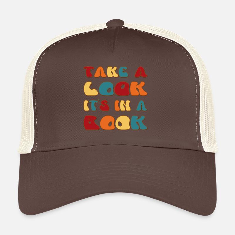 Jetez un coup d’œil, c’est dans un design rétro de livre Casquette trucker 