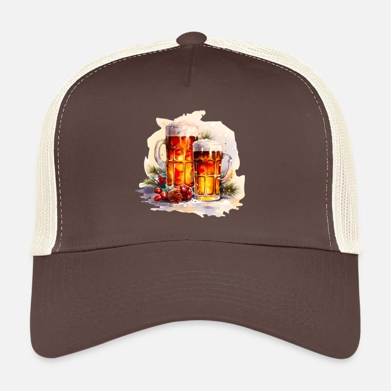 Bière à l’aquarelle dans la neige Casquette trucker