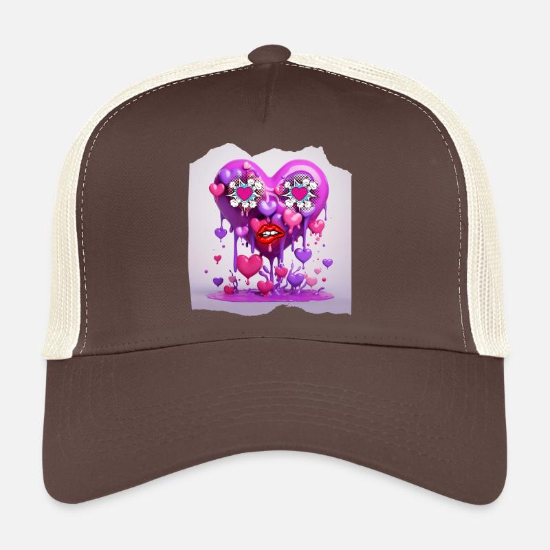 Funny heart - Trucker Cap - brown/beige