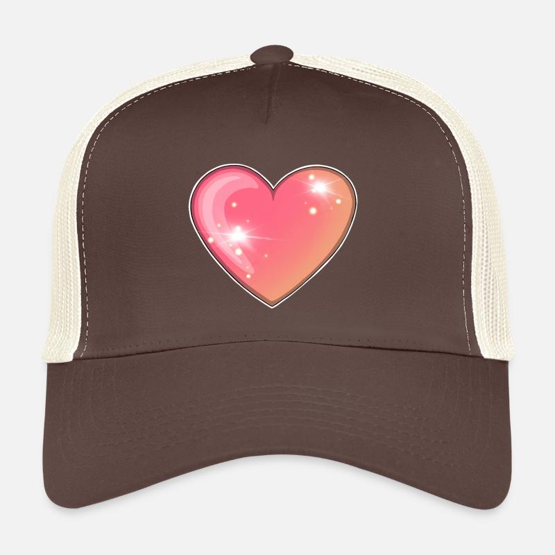 Sparkling Pink Heart Illustration Trucker Cap