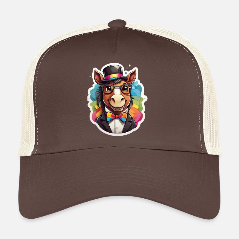 Rainbow Donkey Gentleman Trucker Cap